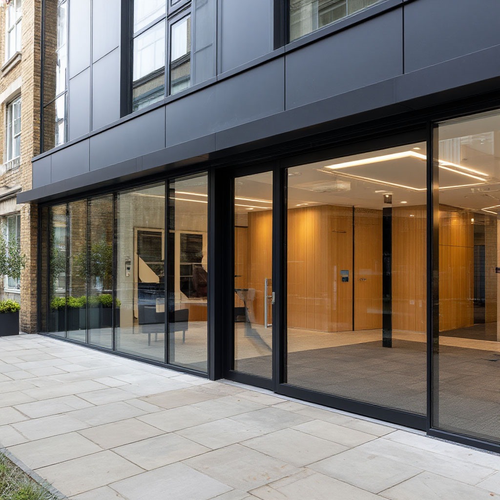 Lawmerritt UK headquarters in London showcasing modern automatic door technology